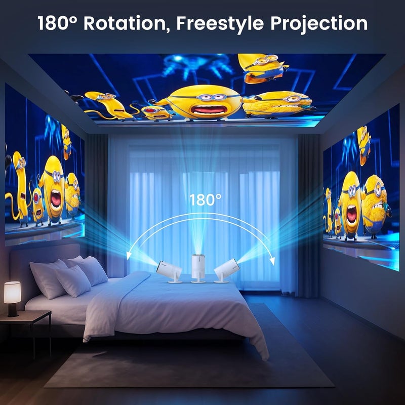Tecaki [Built-in Apps]Mini Portable Projector with WiFi and Bluetooth,Support Movie Projector 1080P HD,Auto Keystone Correction,180° Rotatable,Compatible with TV Stick, HDMI, USB, Smartphone, Laptop - Image 4